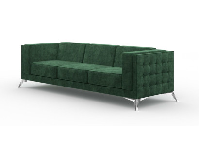 Dreisitzer 3 Sitzer Couch Polster Sofa Textil Stoff Chesterfield Couch Garnitur