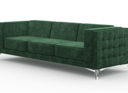 Dreisitzer 3 Sitzer Couch Polster Sofa Textil Stoff Chesterfield Couch Garnitur