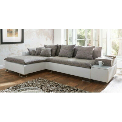 Design Ecksofa Sofa L-form Bettfunktion Couch Polster Sitz Eck Sofas Textil Neu
