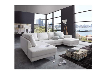 Sofa Couch Polster Garnitur Wohnlandschaft Design Ecksofa Leder U Form