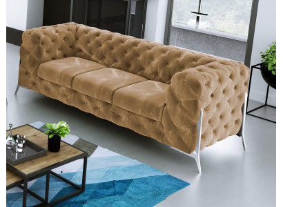 Chesterfield Dreisitzer Bequeme Designer Wohnzimmer 3 Sitzer Couch