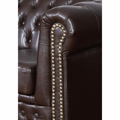 Chesterfield Sofagarnitur Sofa 3+1 Couch Polster Set Sofas Couchen Leder Möbel