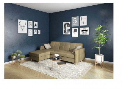 Ecksofa L-Form Sofa Wohnlandschaft Garnitur Polster Design Bettfunktion Modern