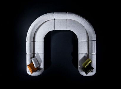 Moderne Ecksofa U-Form Luxus Sofaecke Wohnzimmermöbel Wohnlandschaft