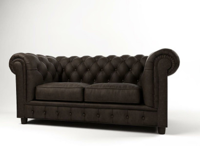 Chesterfield Couch 2 Sitzer Polster Sitz Textil Stoff Couchen Leder Sofas Sofa