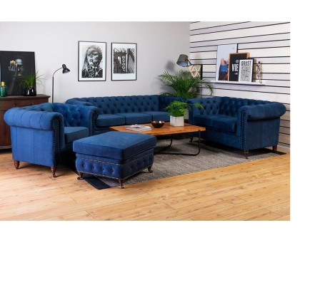 Designer Sofa 3 Sitzer Chesterfield Couch Polster Sofas Sitz Dreisitzer Textil