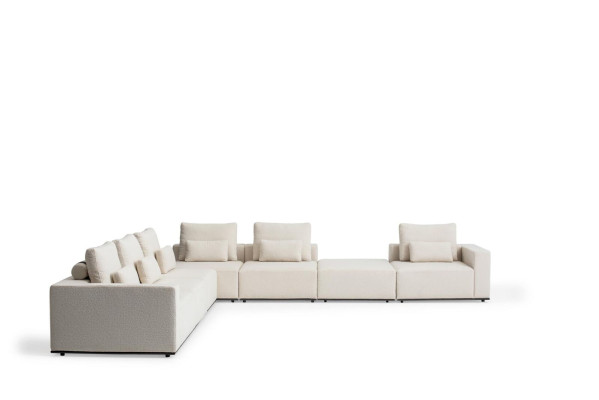 Ecksofa L-Form Wohnlandschaft Polster Textil Couch Sofa Set Luxus Möbel