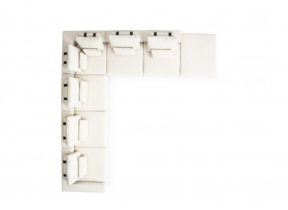 Weiße Wohnlandschaft Wohnzimmer L-Form Sofa Polster Designer Möbel Stil