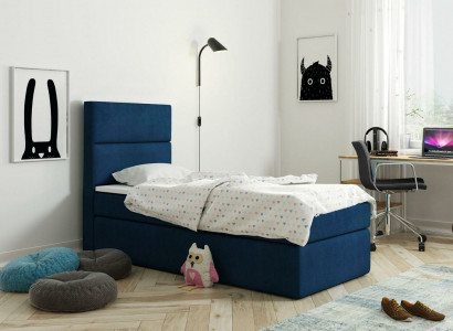 Bett Boxspring Blau Design Bett Big Polster Hotel Ehe Luxus Betten 80x200cm Neu