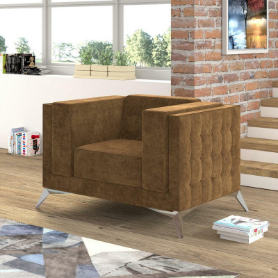 Chesterfield Sessel Fernseh Couch 1 Sitzer Sofa Stoff Couchen Polster Textil