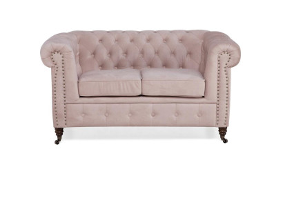 Luxus 2 Sitzer Couch Polster Sofa Textil Stoff Couchen Garnitur Chesterfield Neu