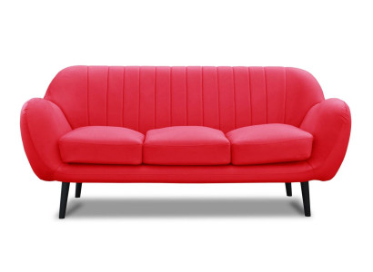 Dreisitzer Couch Polster Design Sofa 3er Sitz Sofas Zimmer Rot Luxus Couchen