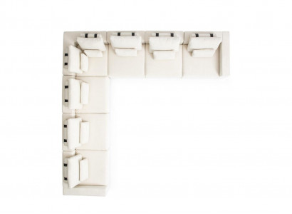 Weiße Sitzgarnitur Eckcouch Textil Sofas Wohnzimmer Eckgarnitur Modern