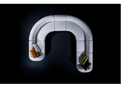 Wohnzimmer Eckgruppe U-Form Polstercouch Luxus Polster Textil Sofa Neu