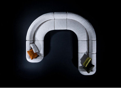 Wohnzimmer Eckgruppe U-Form Polstercouch Luxus Polster Textil Sofa Neu