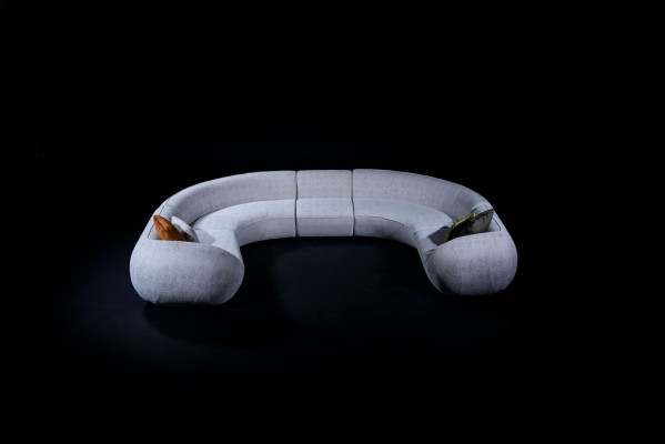 Halbrundes Wohnzimmer U-Form Sofa Designer Möbel Textil Ecksofas Stilvoll