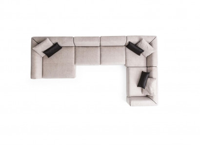 Modernes Ecksofa U-Form Wohnzimmer Stil Sofa Sitzgruppe Sitzgruppe