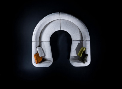 Designes Ecksofa U-Form Polster Wohnzimmer Loungesitzgruppe