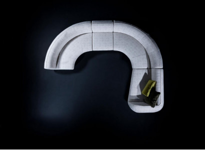 Halbrundes U-Form Sofa Ecksofa Wohnlandschaft Möbel Designer Eckcouchen