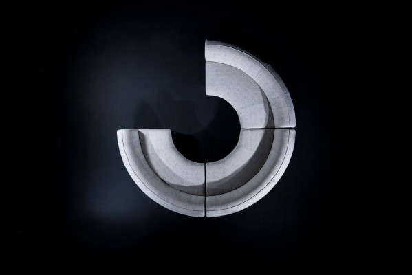 Rundes U-Form Sofa Luxus Design Wohnzimmer Sofa Relax Garnitur