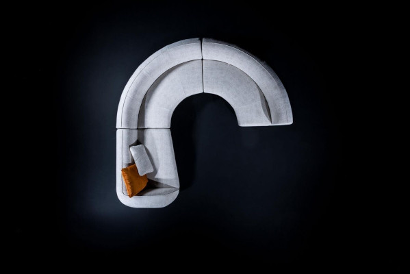 Rundes Ecksofa U-Form Couch Polster Eckcouch Garnitur Modulare Sitzgruppe