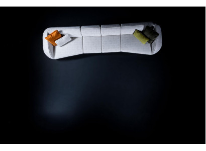 Grauer Sechssitzer Wohnzimmer Couch Polstersofa Luxus Designer Möbel