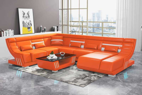 Design Sofas Wohnlandschaft Sofa U Form Ecksofa Braun Couchen Möbel