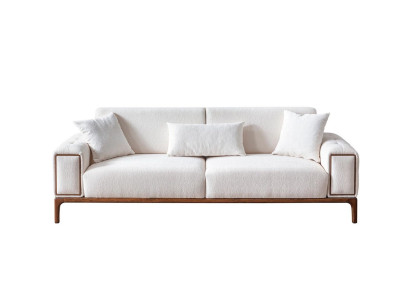 Sofa 3 Sitzer Modern Möbel Weiße Farbe Wohnzimmer Luxus Dreisitzer