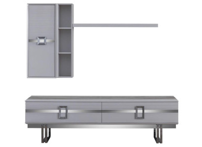 Modern Wohnwand Wohnzimmer Besteht aus 4tlg in Ekclusive Weiß Wohnwände