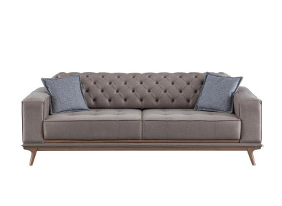 Sofa 4 Sitzer Design Sofas Polster Grau Textil Relax Sitz Möbel Modern