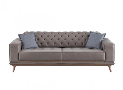 Sofa 4 Sitzer Design Sofas Polster Grau Textil Relax Sitz Möbel Modern