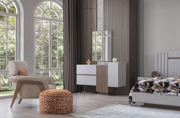 Schlafzimmer Set Luxus Komplettes Bett +2x Nachttische 3tlg. Modern Set Neu