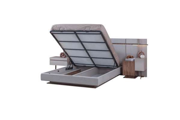 Schlafzimmer Set Luxus Komplettes Bett +2x Nachttische 3tlg. Modern Set Neu