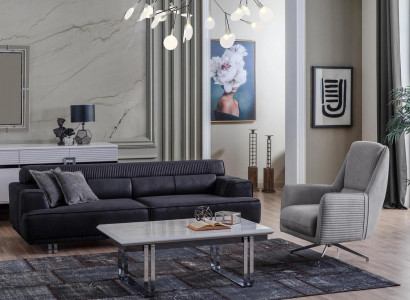 Sofagarnitur 3 Sitzer und Sessel Designer Möbel Wohnzimmer Couch Möbel