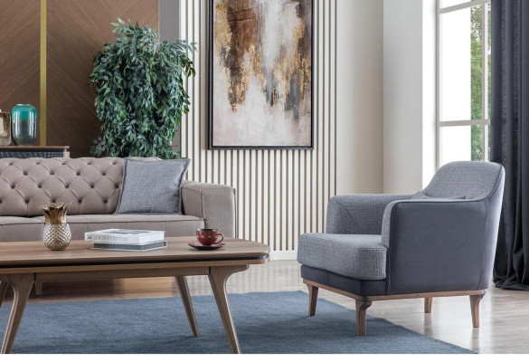 Luxus Modern Wohnzimmer Set 4tlg. 4 sitzer Sessel couchtisch Möbe Neu