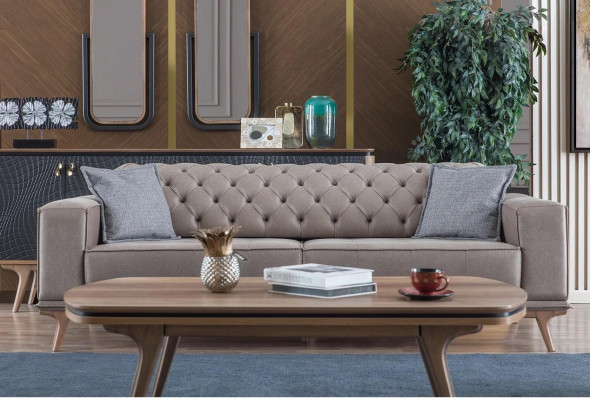 Luxus Modern Wohnzimmer Set 4tlg. 4 sitzer Sessel couchtisch Möbe Neu