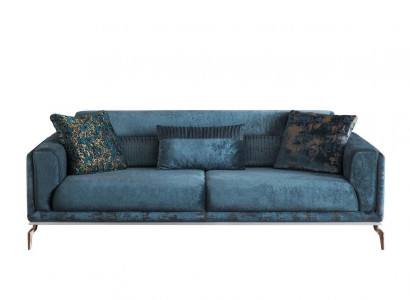 Modern Sofa 3 Sitzer Luxus Grün Design Möbel in Wohnzimmer Couchen 235cm