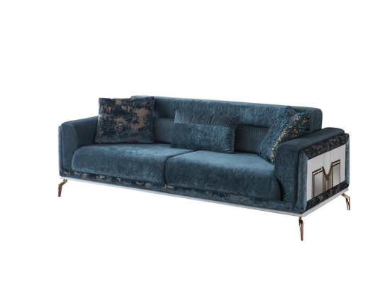 Modern Sofa 3 Sitzer Luxus Grün Design Möbel in Wohnzimmer Couchen 235cm