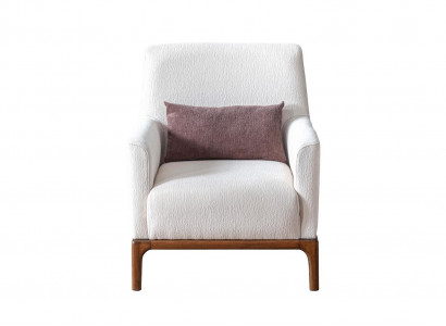 Design Sessel 1 Sitzer Luxus Relax Textil Weiß Sessel in Wohnzimmer Club Lounge