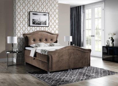Chesterfield Boxspring Betten Hotel Bett Schlafzimmer Samt Bettkasten Doppelt