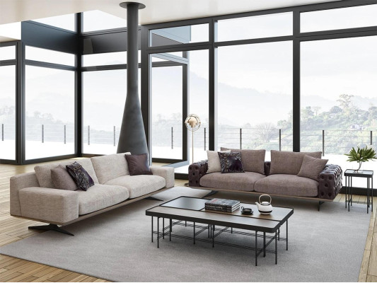 Wohnzimmer Set 2tlg Modern 2x Dreisitzer Sofa Couch Polstermöbel Luxus