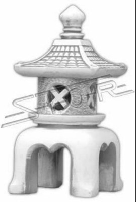 Blumen Dekoration Japanischer Garten Haus Statue Weiß Figur Dekorative