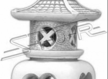 Blumen Dekoration Japanischer Garten Haus Statue Weiß Figur Dekorative