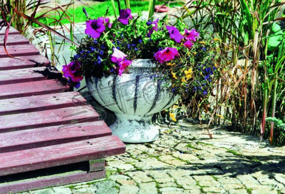 Blumenkübel Pflanz Kübel Dekoration Figur Blumentöpfe Natur Vasen Garten