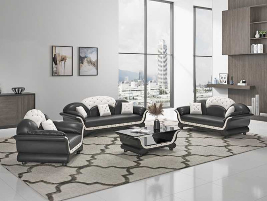 Sofagarnitur Couchgarnitur Ledersofa Sofa Komplette 3tlg Sofas Schwarz