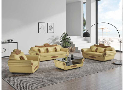 Couchgarnitur Sofagarnitur Ledersofas Sofa Komplette 3tlg Sofas Braun