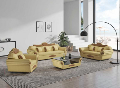 Couchgarnitur Sofagarnitur Ledersofas Sofa Komplette 3tlg Sofas Braun