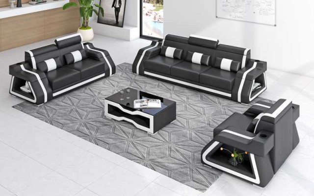 Ledersofas Komplette Couchgarnitur Sofagarnitur Sofa 3tlg Sofas Gelb