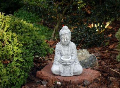 Buddha Skulptur in Steinoptik Große Skulptur für Garten