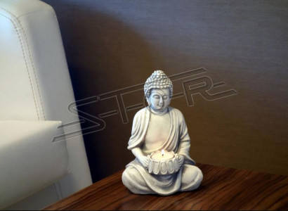 Buddha Skulptur Teelichter Kerze Ständer Große Skulptur Garten